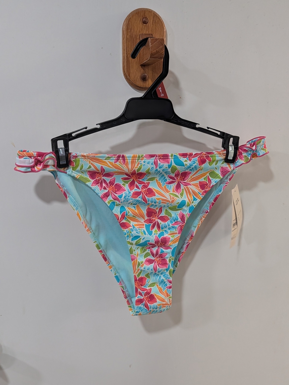 No Boundaries Pink Aqua Floral Bikini Bottom